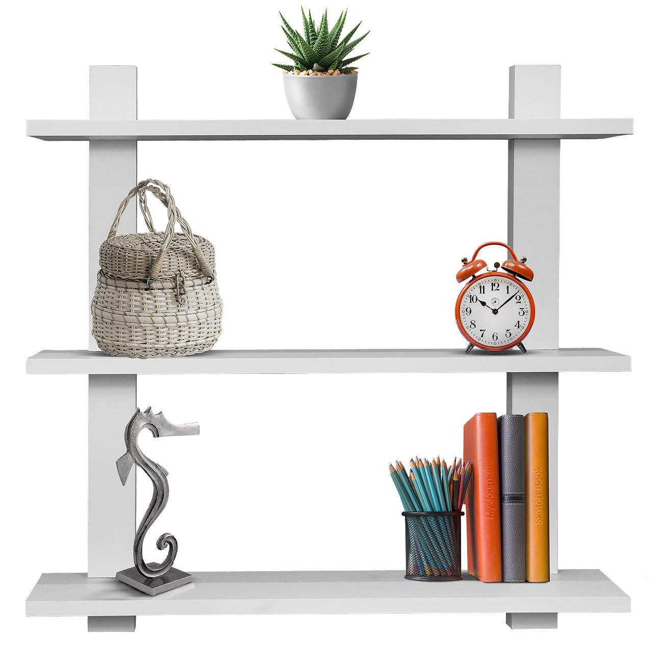 Sorbus 3 Tier Decorative Floating Wall Shelf - for Books, Trophies, Wall Decor, Kitchen, Living Room & Bathroom Decor