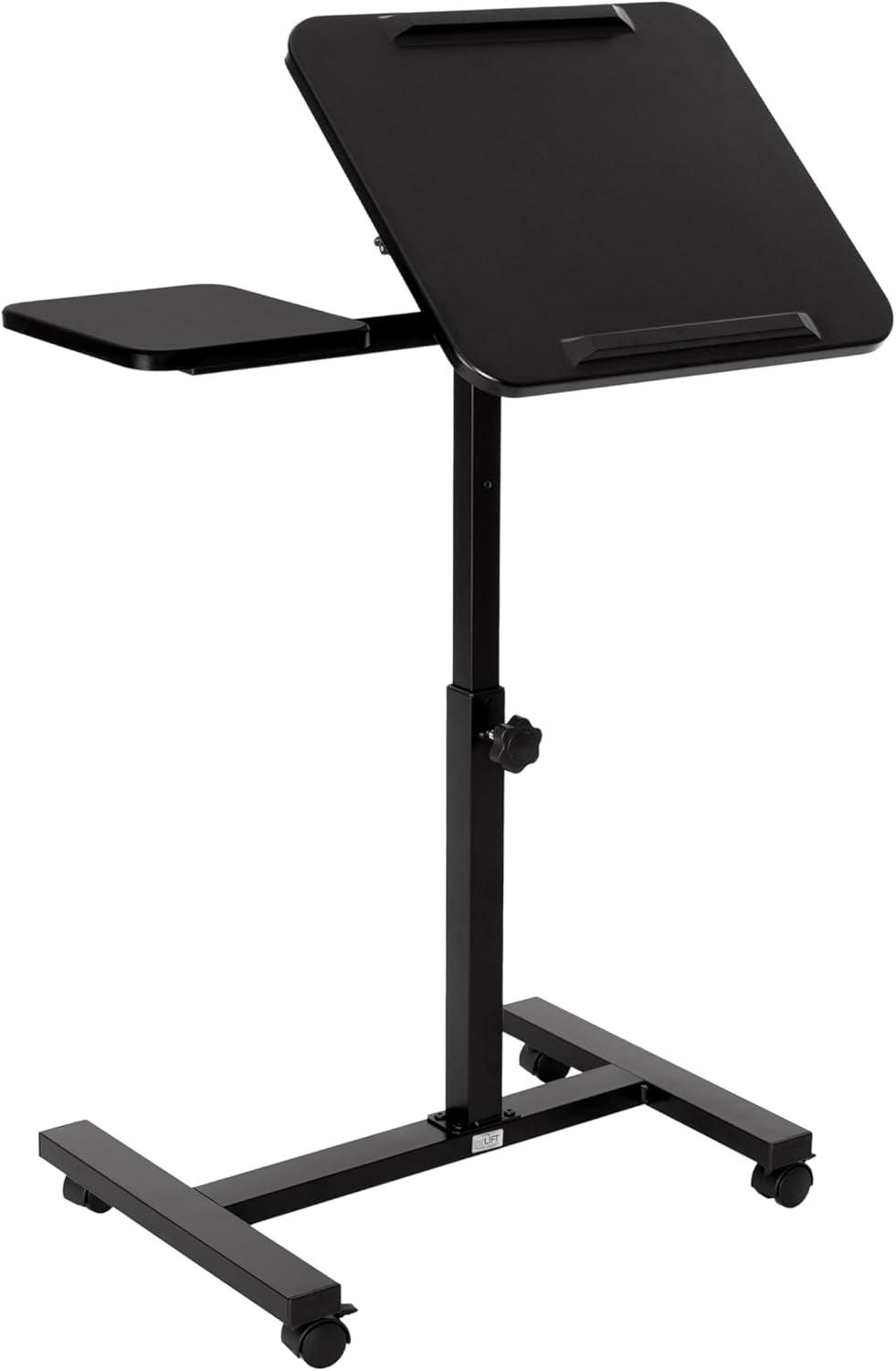 Seville Classics airLIFT Adjustable Height Rolling Tiltable Desk with Mouse Stand