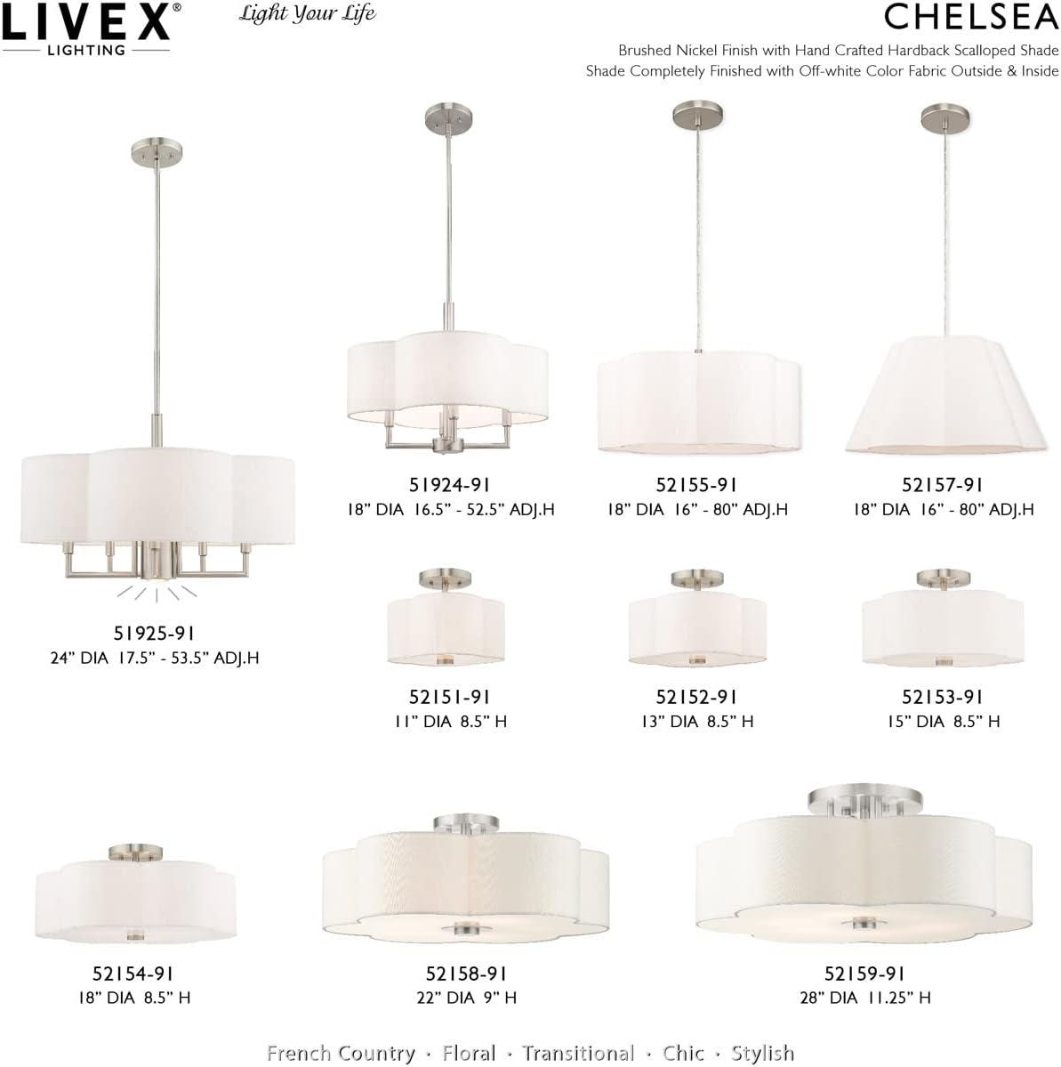 Livex Lighting Chelsea 5 - Light Chandelier ,  Brushed Nickel