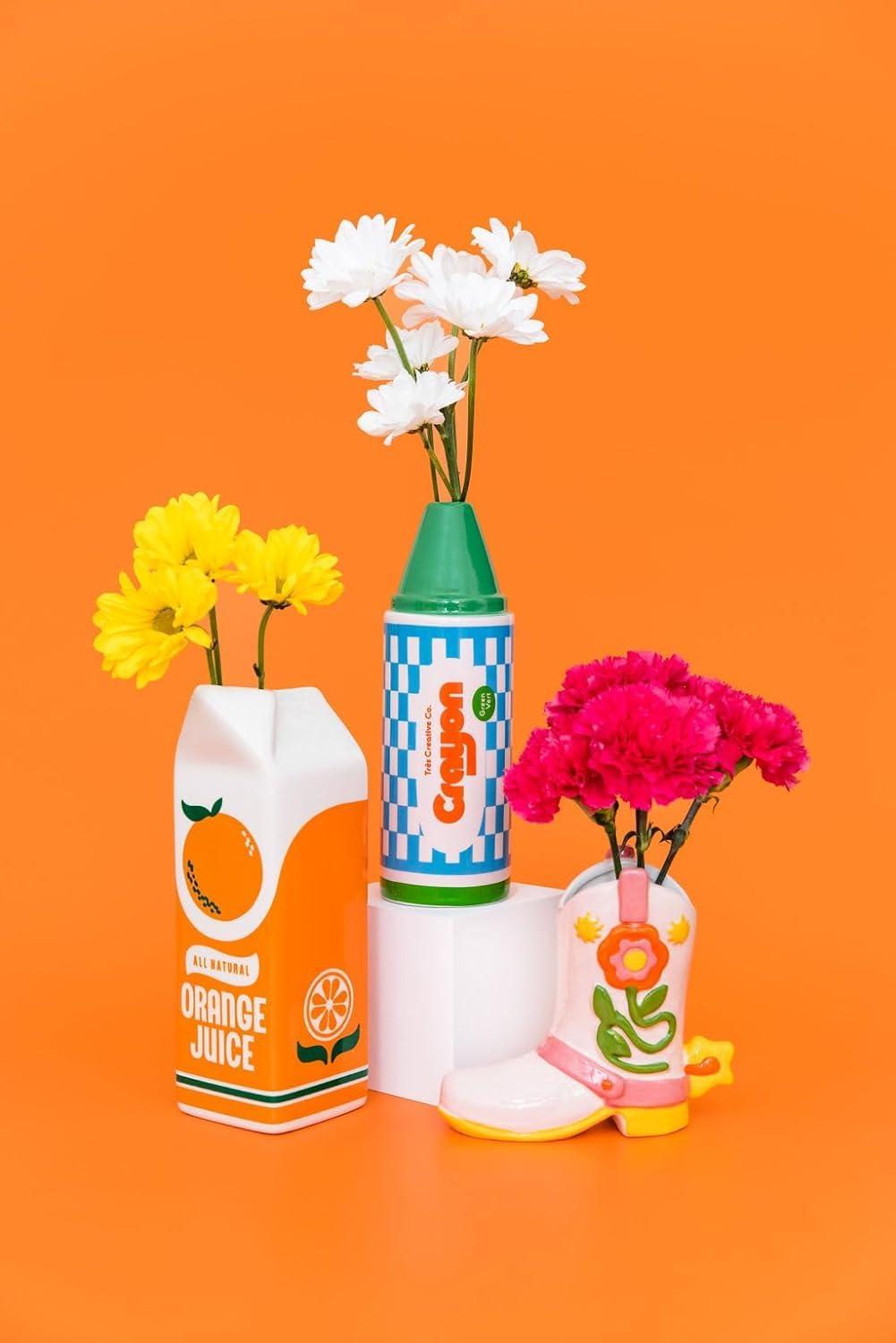 ban.do Rise and Shine Vase, Orange Juice