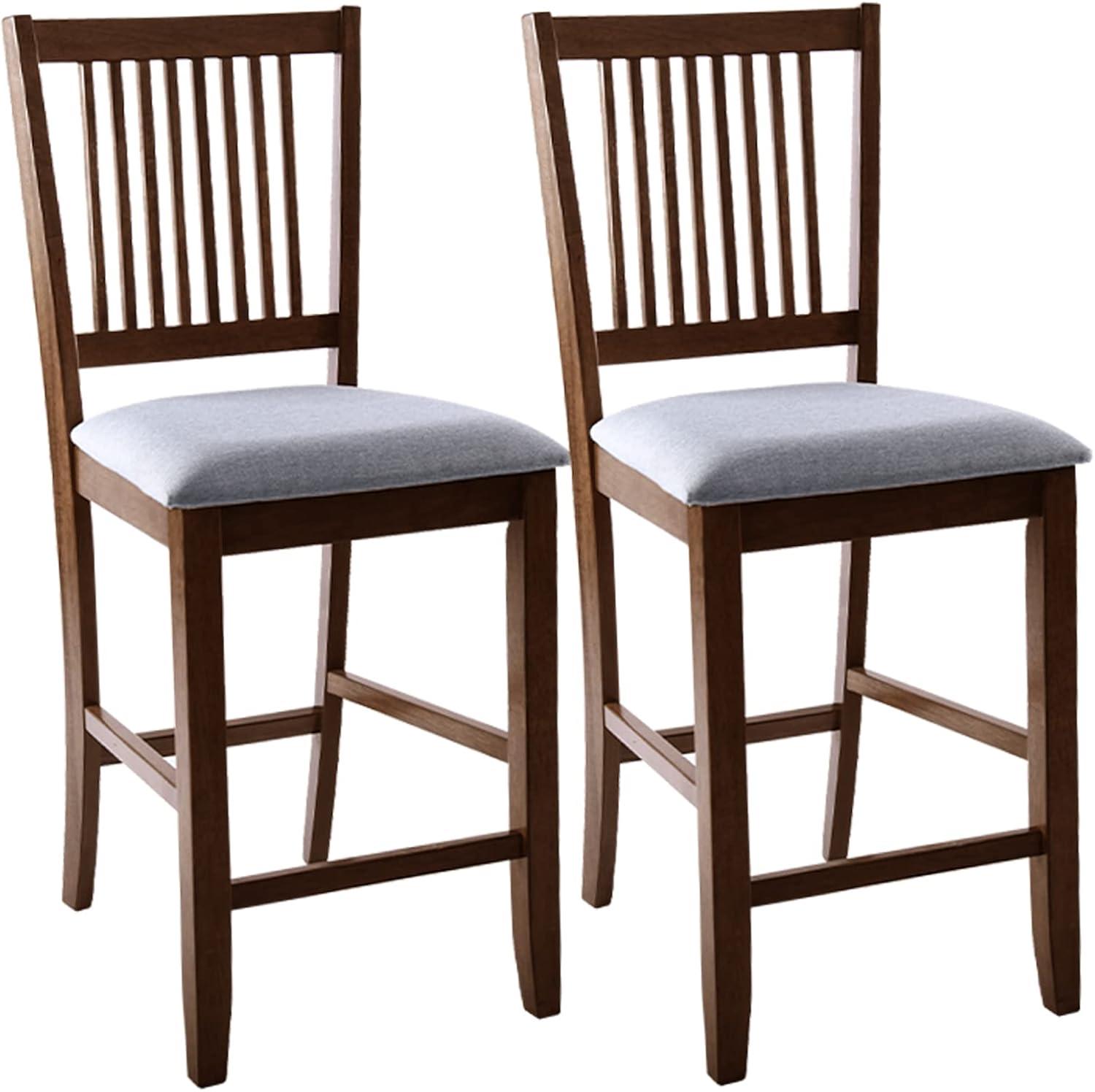 Swick 18" Wide Mission Style Wooden Dining Chair with Upholstered Seat