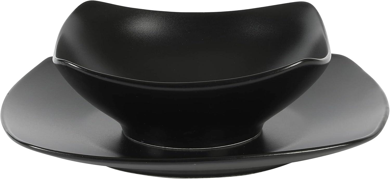 Gibson Home Zen Buffet Matte Porcelain 8 Piece Dinnerware Set - Black