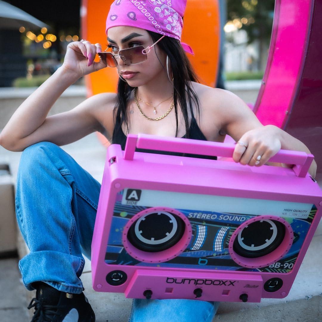 Electric Red Retro Cassette Bluetooth Boombox Speaker