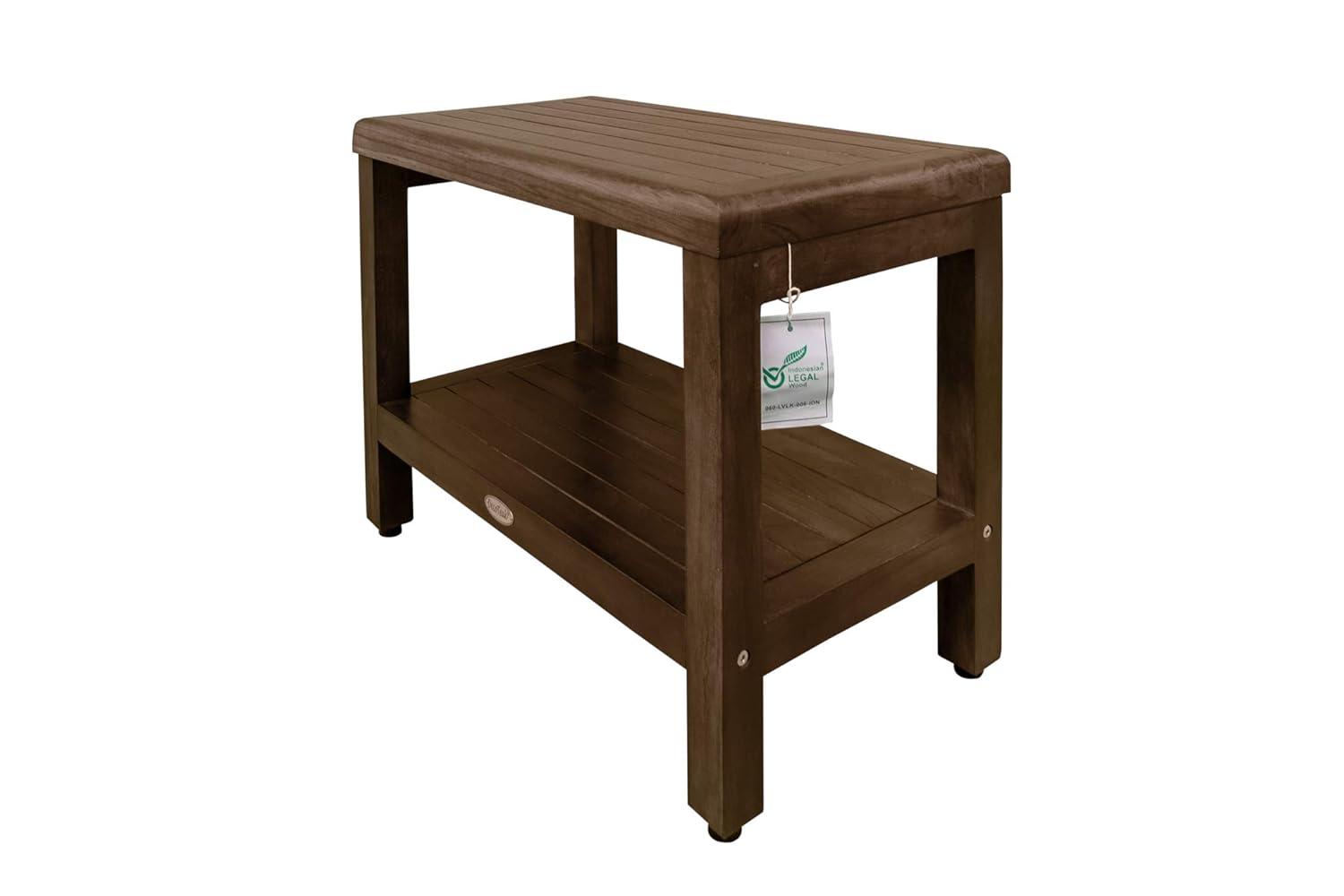Decoteak Eleganto, Teak Shower Bench, Teak Wood Shower Bench, Teak Shower Bench, Teak Shower Stool