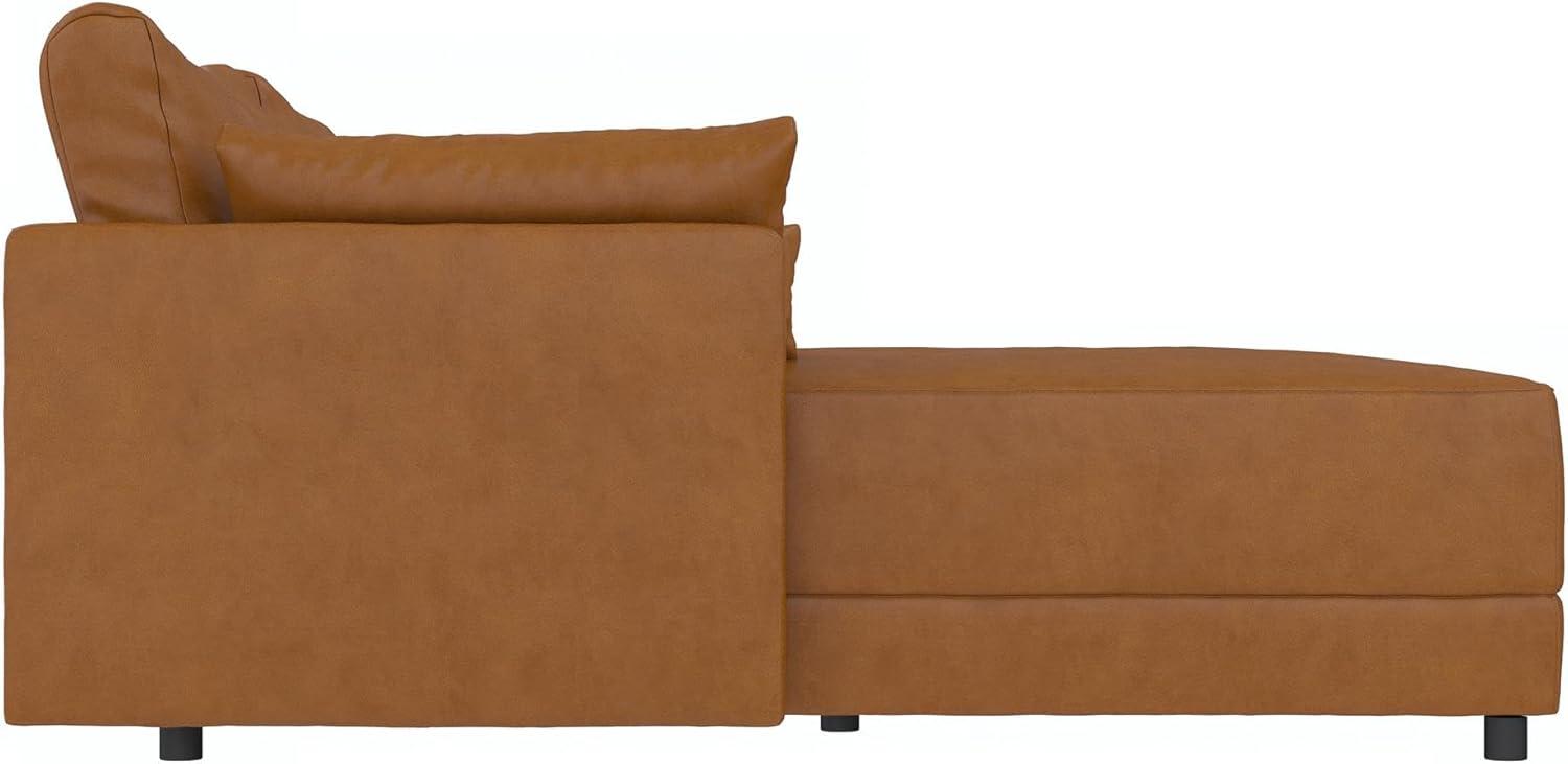 Dorel Living Kindra Sectional Sofa, Camel Faux Leather