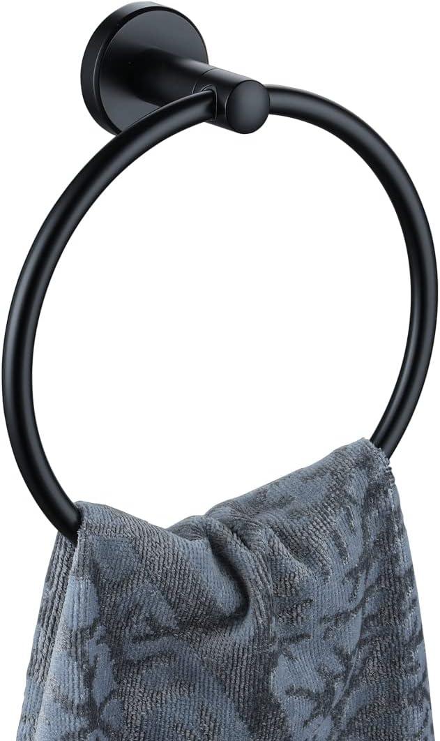 Matte Black Stainless Steel Wall Mounted Towel Ring