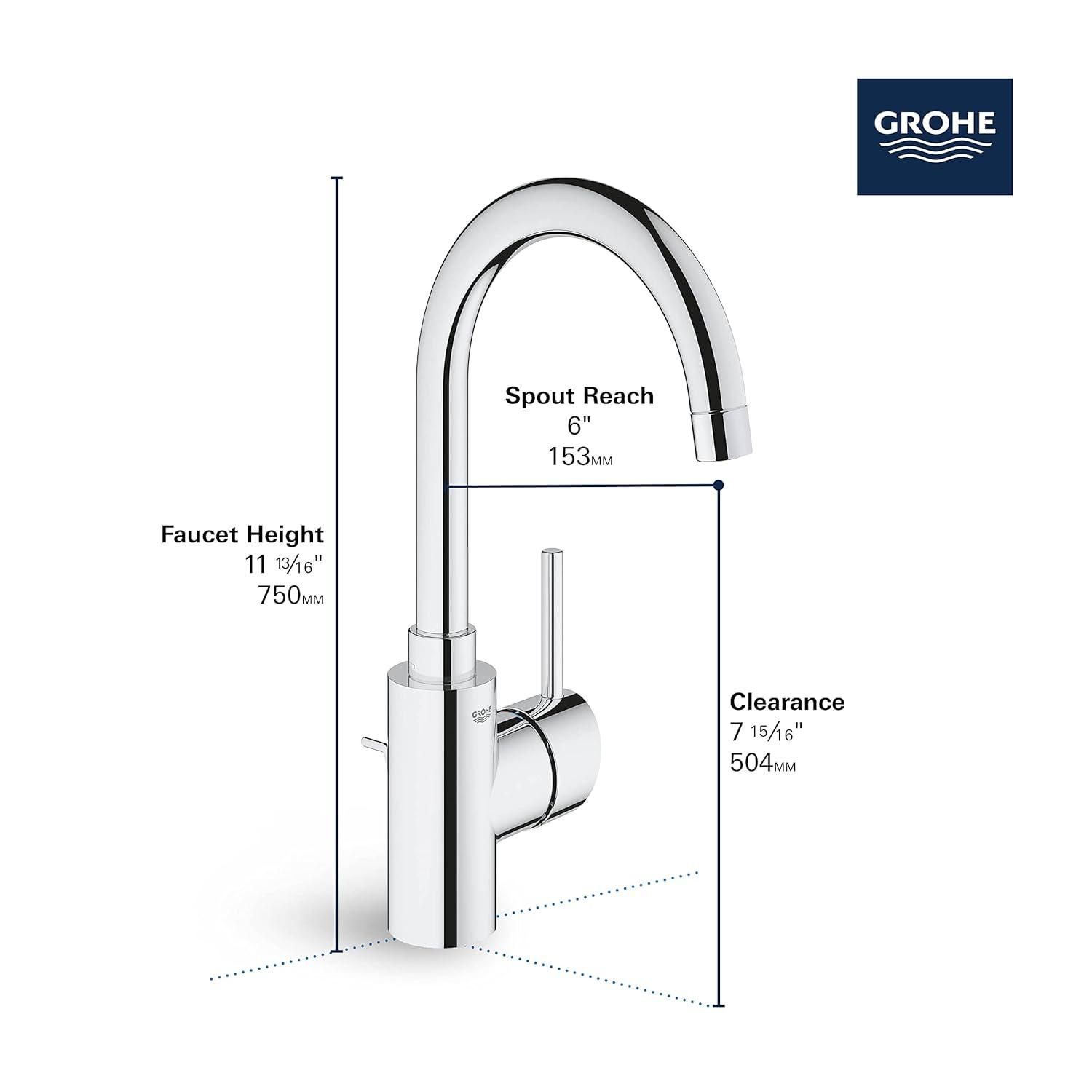 Concetto™ Single Hole Bathroom Faucet with Drain Assembly