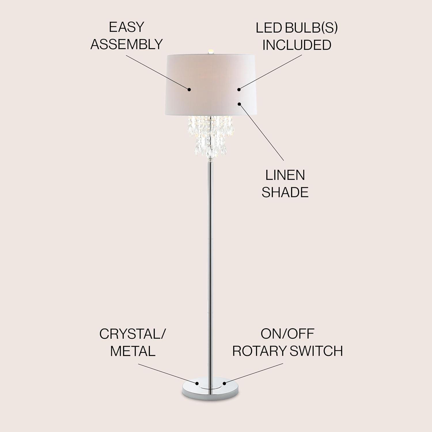 Jonathan Y Lighting Jyl2034 Abigail 1 Light 61" Tall Led Buffet Floor Lamp - Chrome