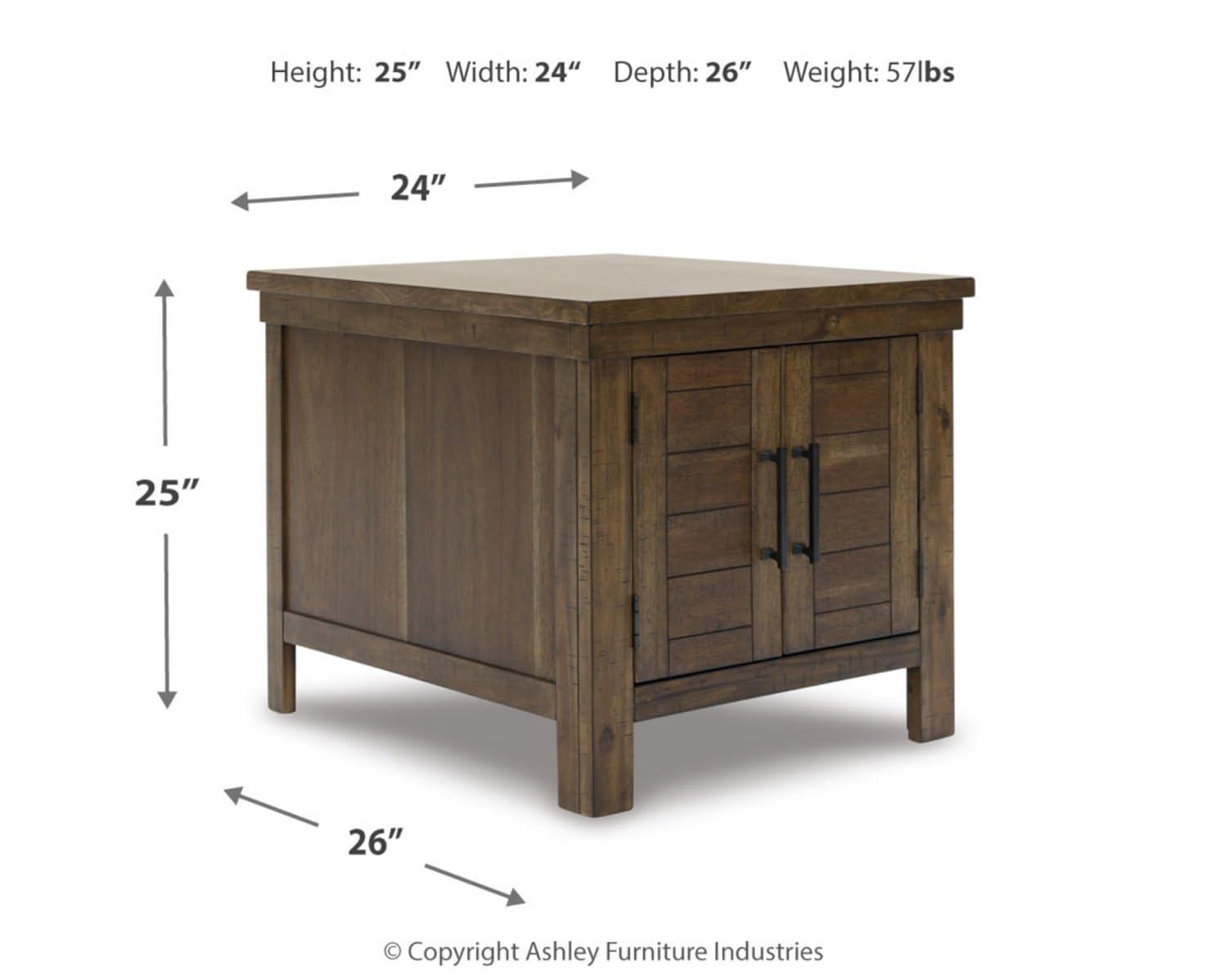 Signature Design by Ashley Casual Moriville End Table, Grayish Brown