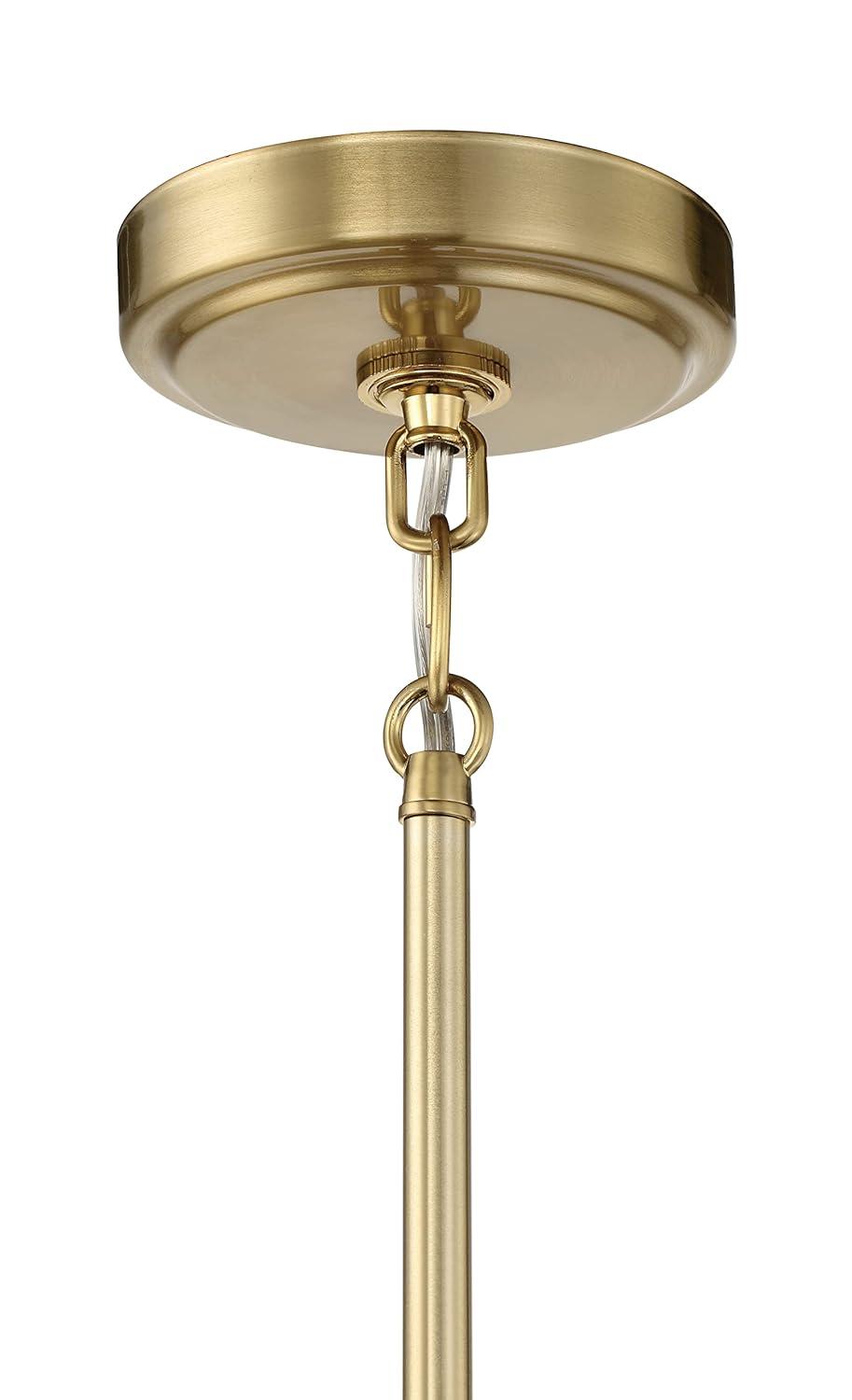 Elegant Mini Pendant Light in Satin Brass with Glass Shade