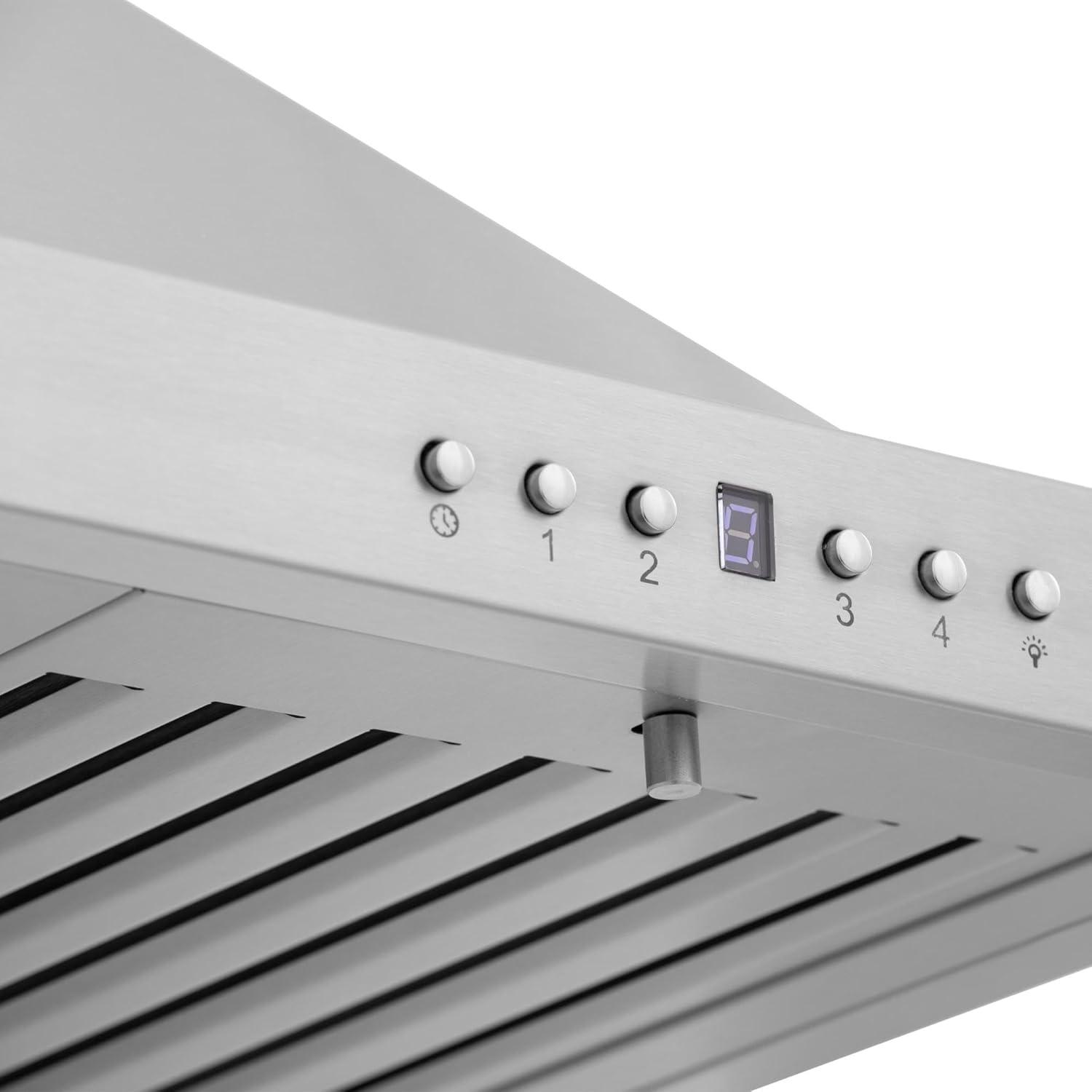ZLINE 30 in. Convertible Vent Wall Mount Range Hood in Stainless Steel W/ Crown Molding (KBCRN-30)