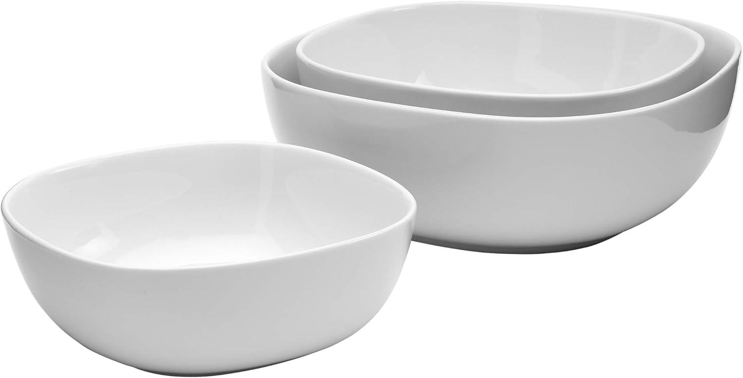 Denmark Tools for Cooks 3 Piece White Soft Square Serving Bowls