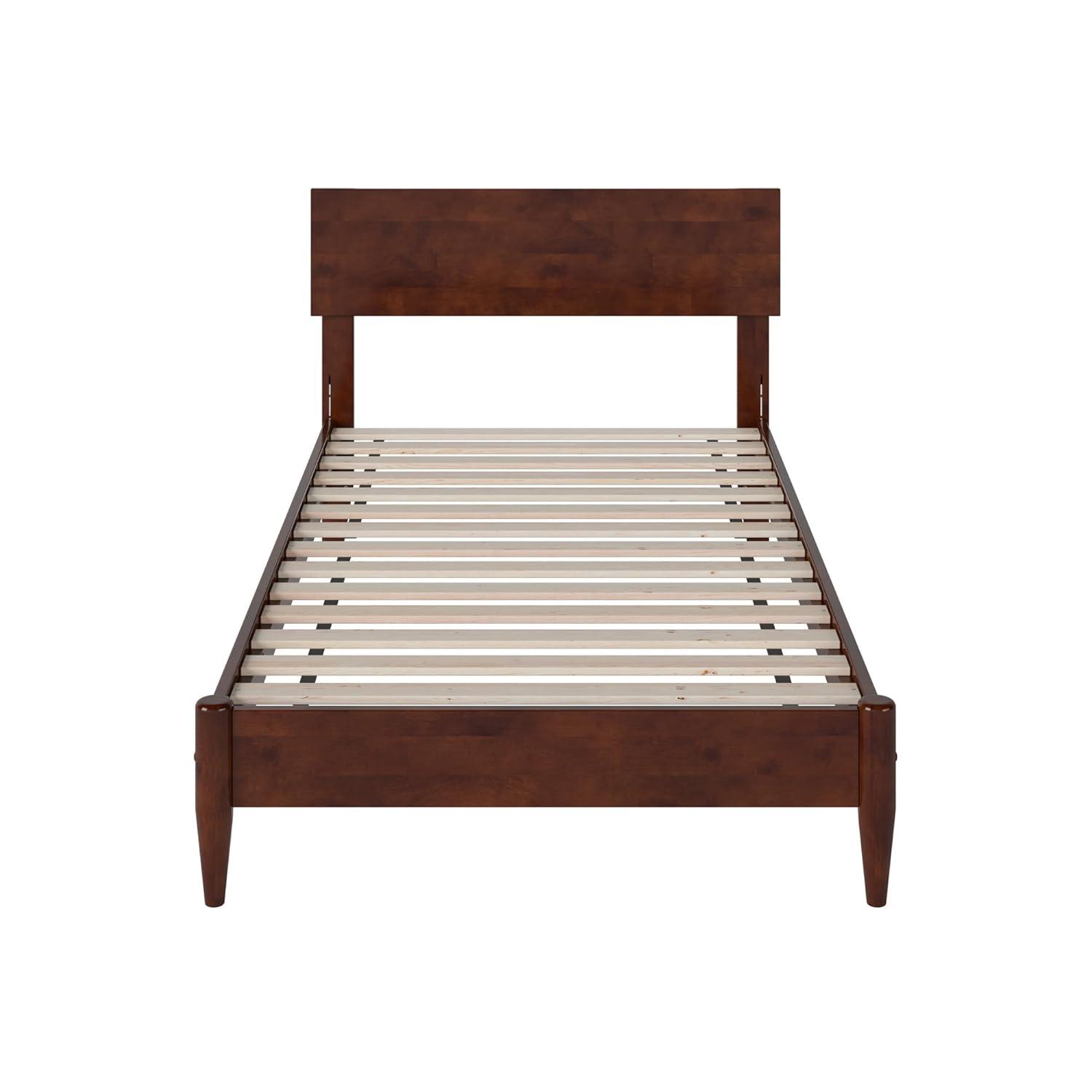 AFI Aria King Modern Solid Wood Low Profile Platform Bed, Walnut