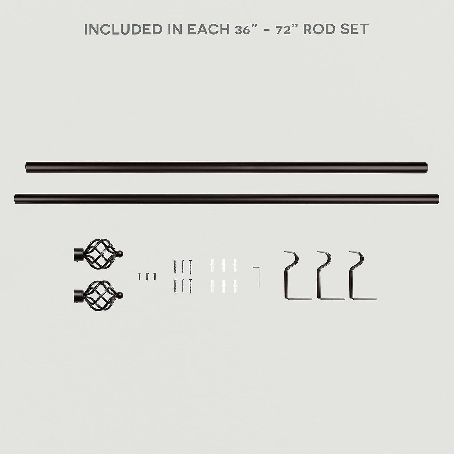 Exclusive Home Exclusive Home Torch Curtain Rod and Coordinating Finial Set, Adjustable