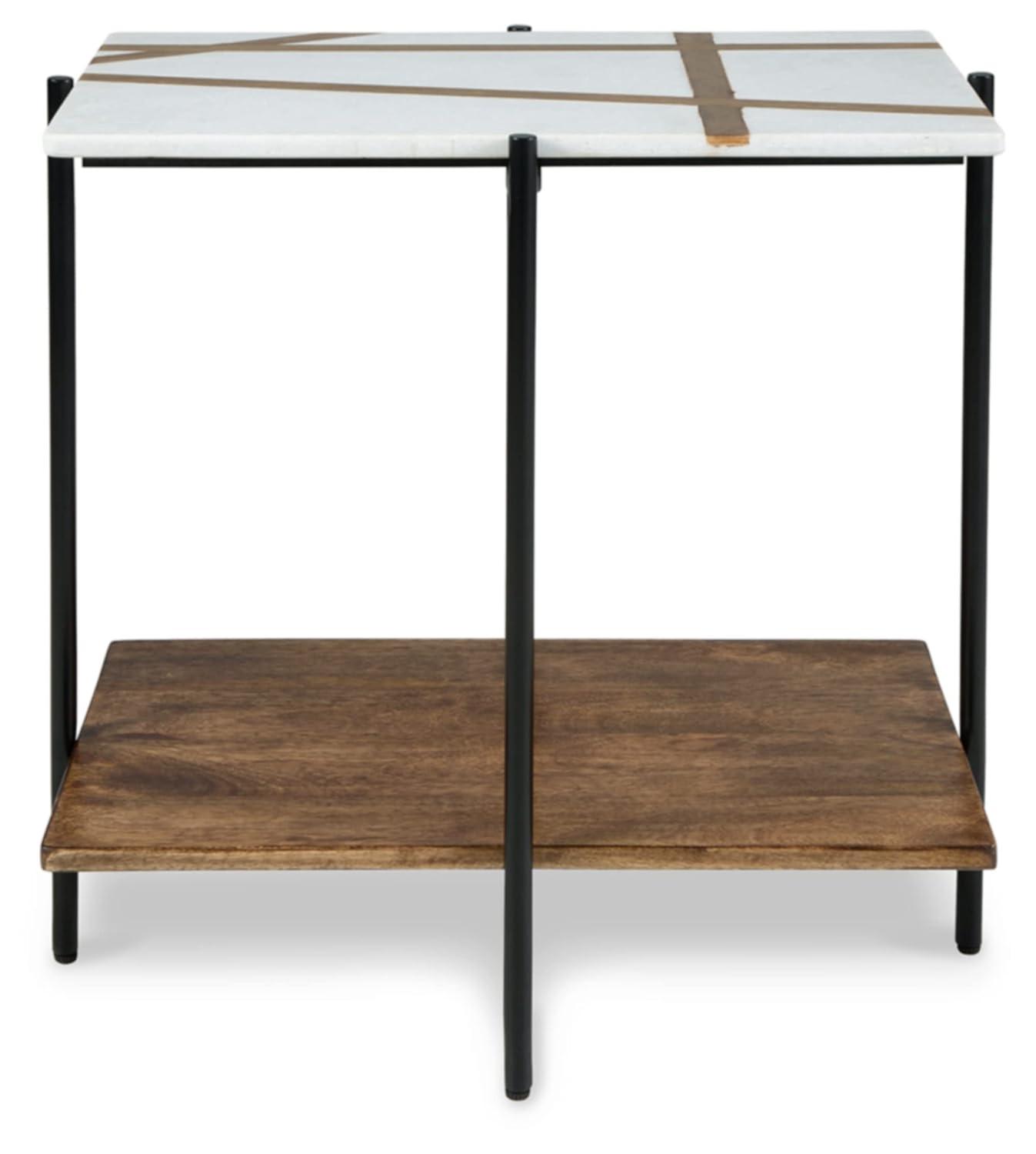 17 Stories Lajoy Marble Top End Table