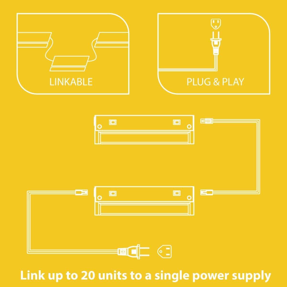 Inlight Swivel LED Under Cabinet Lighting,selectable12‘’/16‘’, 2700K/4000K, Plugged-In Only