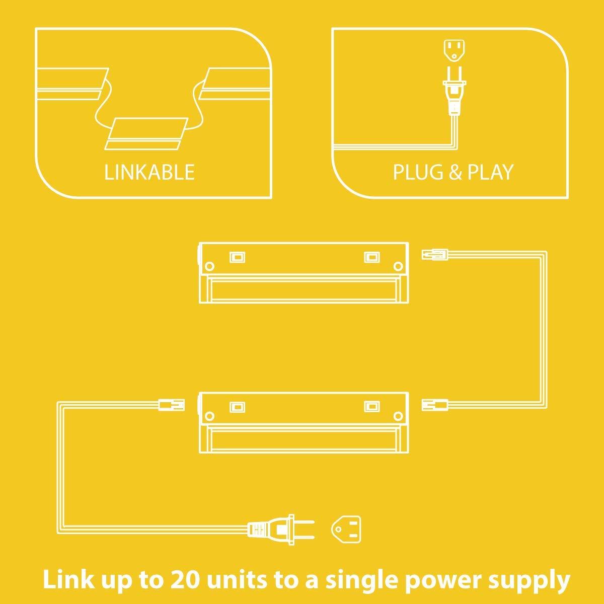 Inlight Swivel LED Under Cabinet Lighting,selectable12‘’/16‘’, 2700K/4000K, Plugged-In Only