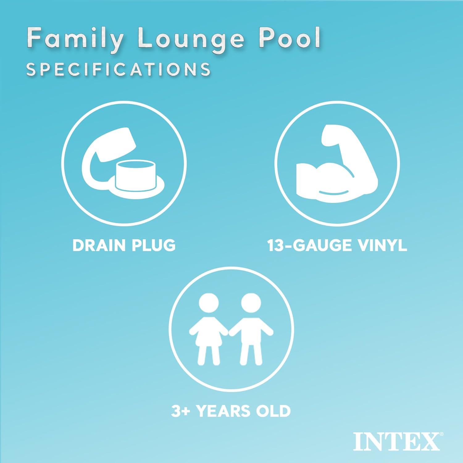 Intex Blue and White Inflatable Oval Family Pool with Bench