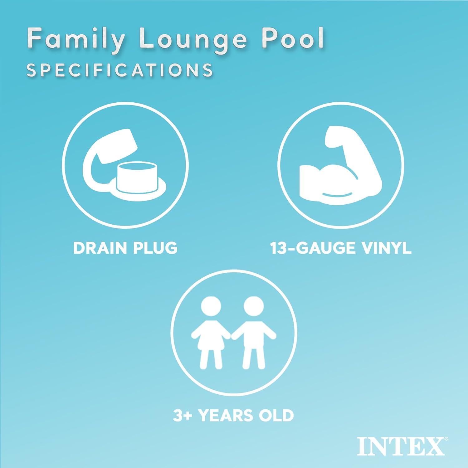 Intex Intex Swim Center Round Inflatable Above Ground Family Lounge Outdoor Pool, Blue