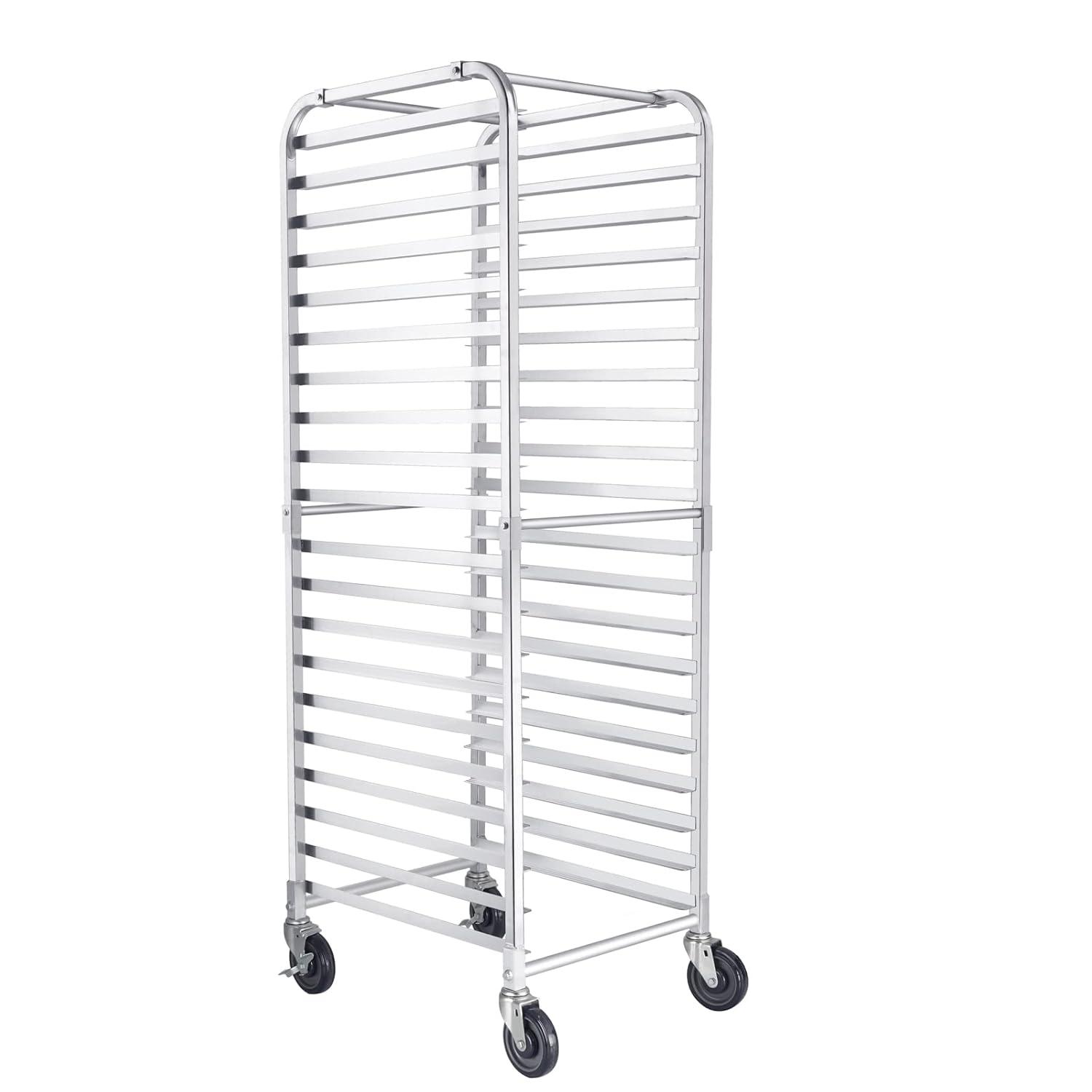 HARDURA Restaurant Equipment 20 Tier Aluminum Sheet Pan Rack with Casters, NSF Home Commercial Kitchen, 20"L×26"W×69"H