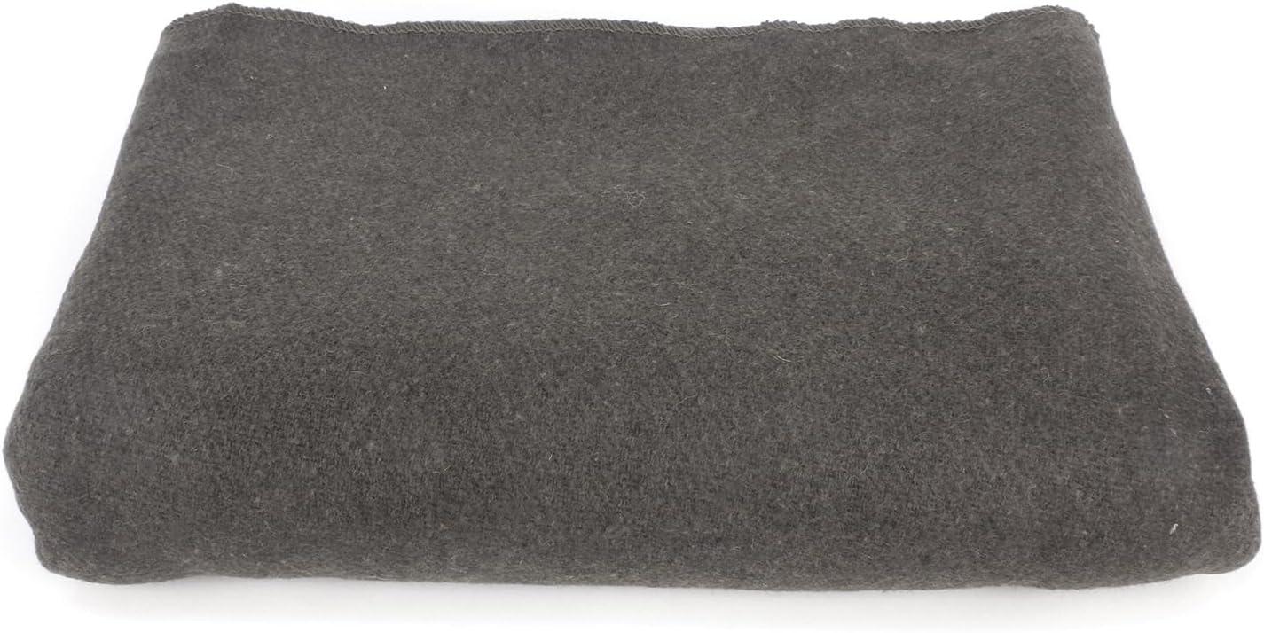 MediTac Grey Warm Wool Fire Retardant Blanket for Emergency, Outdoor and Camping, 62" x 80" (52% Wool) - US Military Style