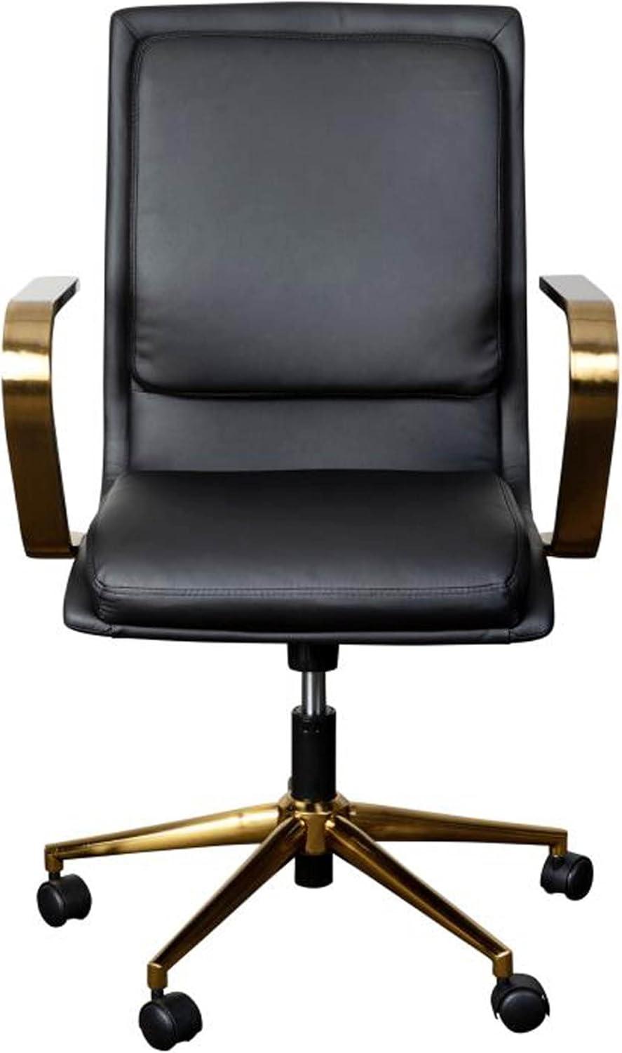 Flash Furniture James Mid-Back Designer Executive Upholstered Office Chair with Brushed Metal Base and Arms