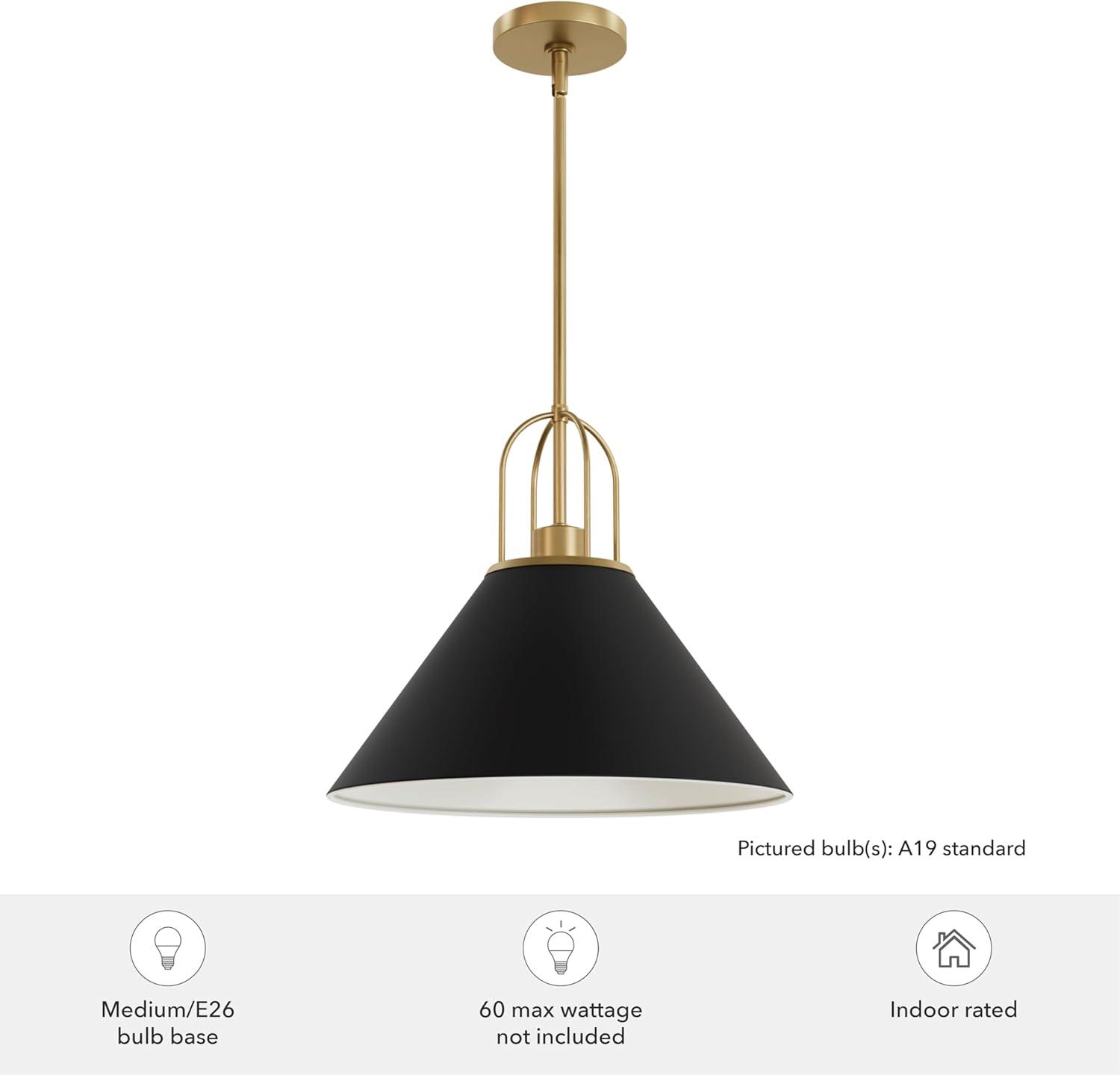 Jasmine Roth Collection + Hunter Jasmine Roth 1 - Light Flat Matte Black Cone Pendant