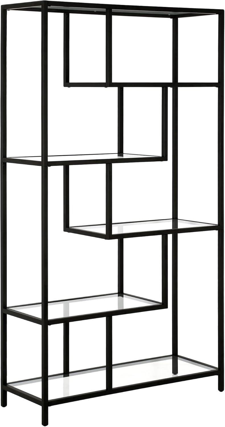 Evelyn&Zoe Isla 68" Tall Rectangular Bookcase, Blackened Bronze