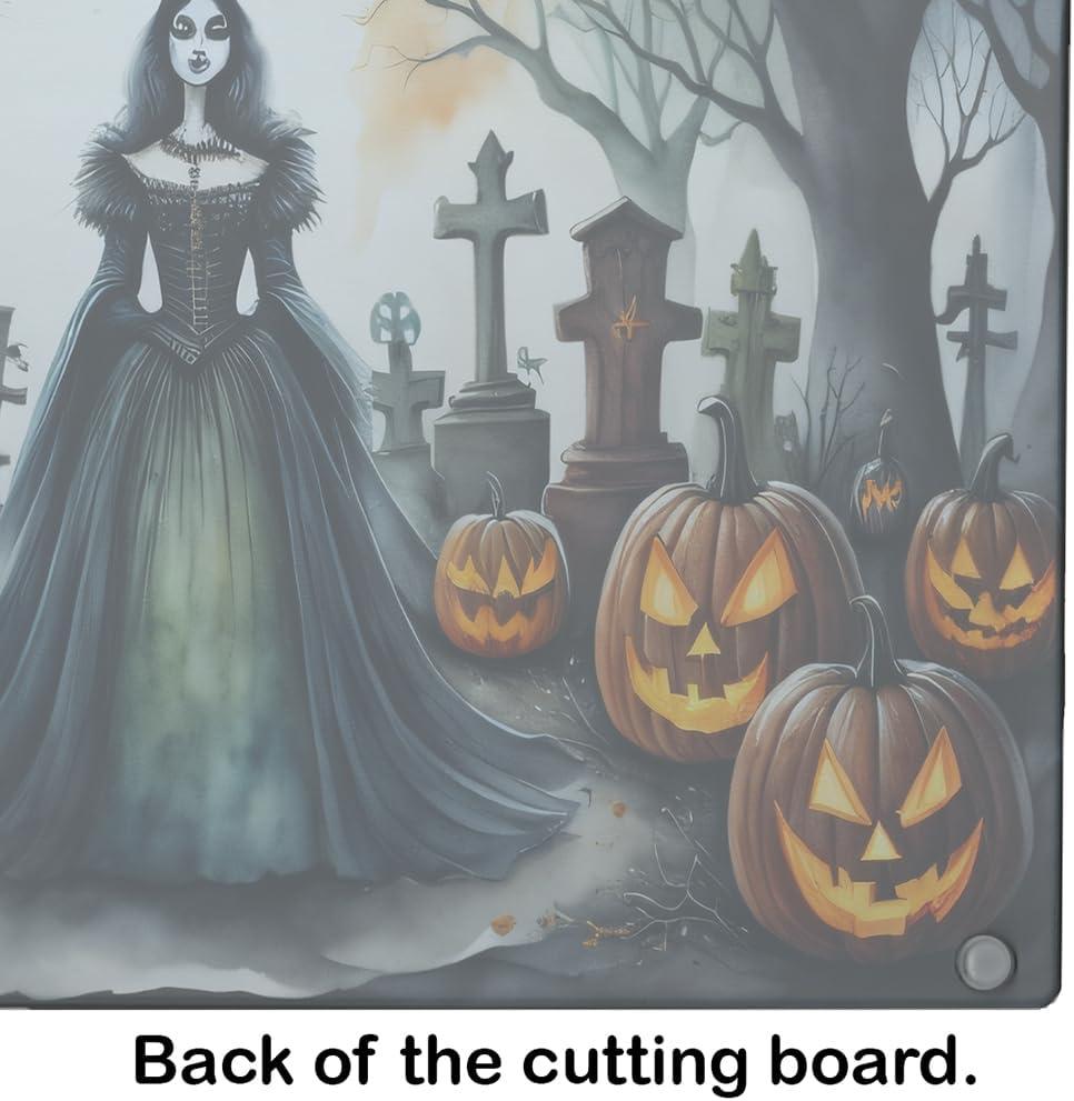 Caroline's Treasures Evil Queen Spooky Halloween Glass Cutting Board Large