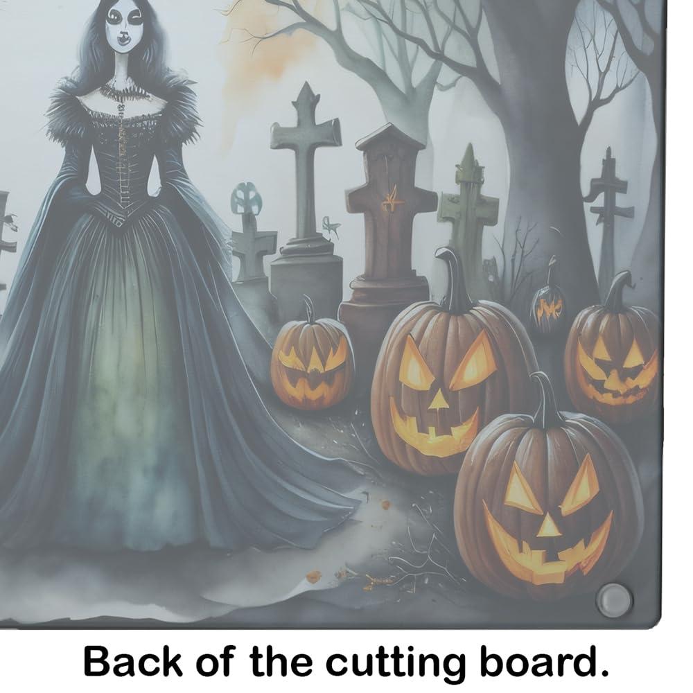 Caroline's Treasures Evil Queen Spooky Halloween Glass Cutting Board Large