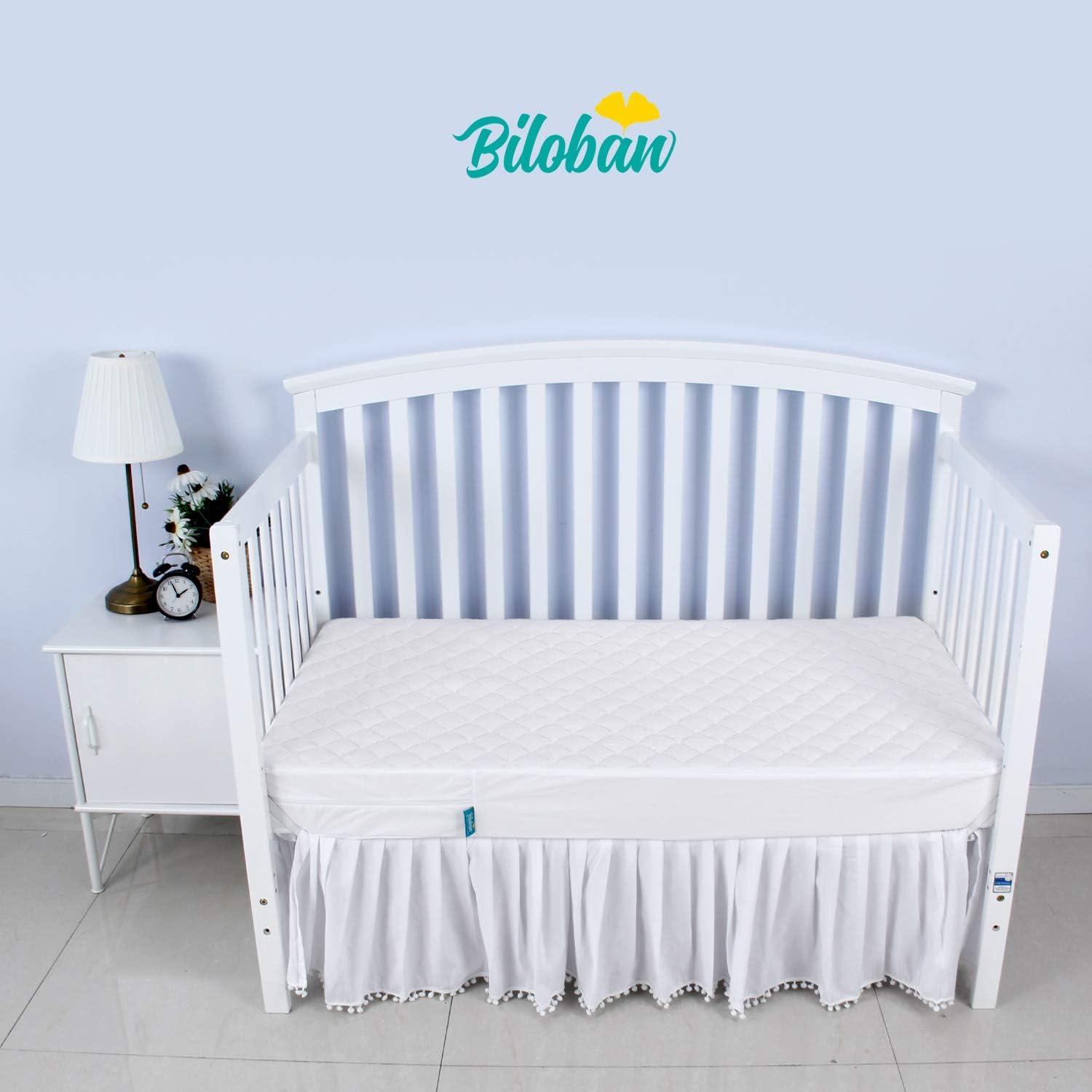 Biloban Waterproof Zippered Polyester Mattress Encasement, Crib Bed