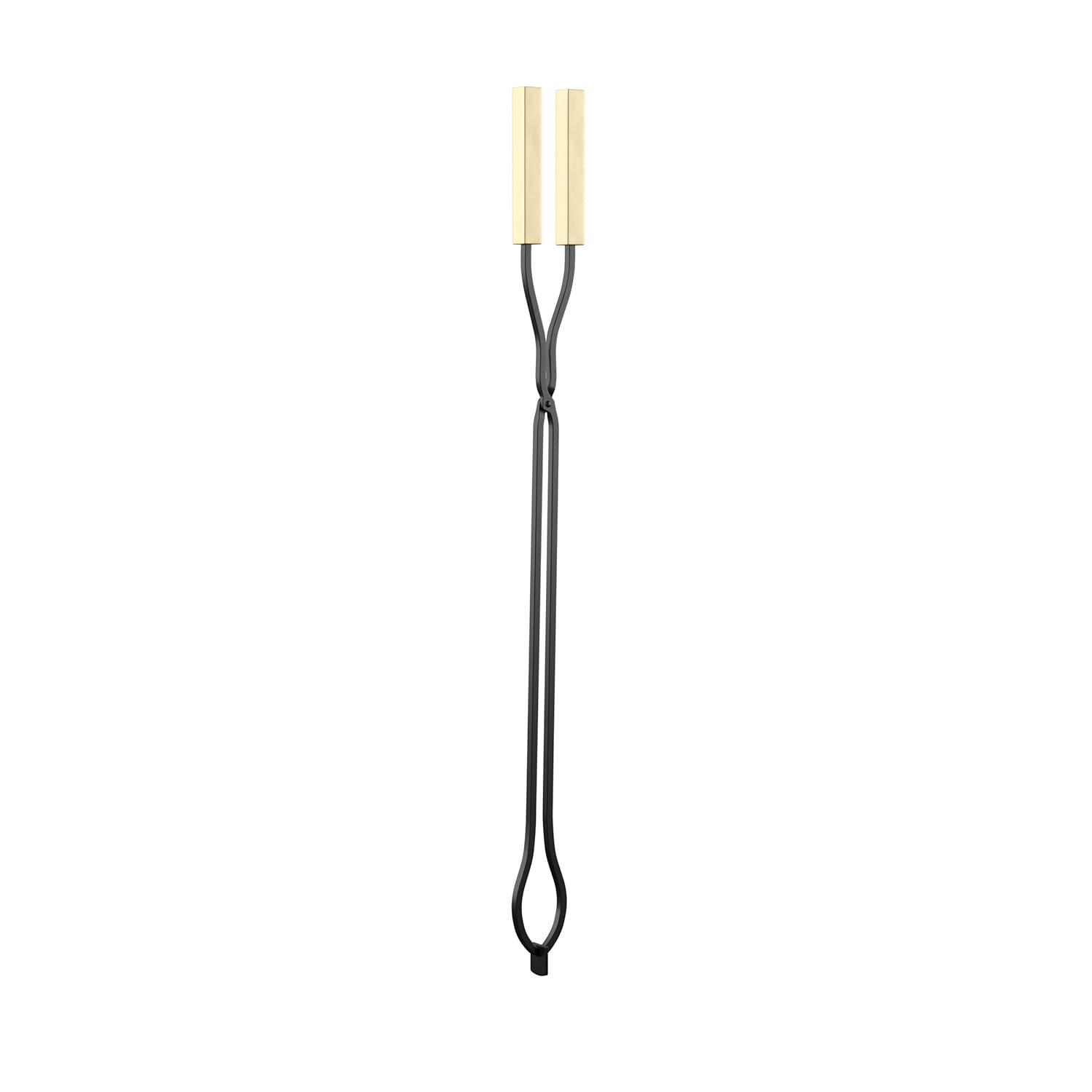 Modern Black and Gold Iron 4-Piece Fireplace Tool Set