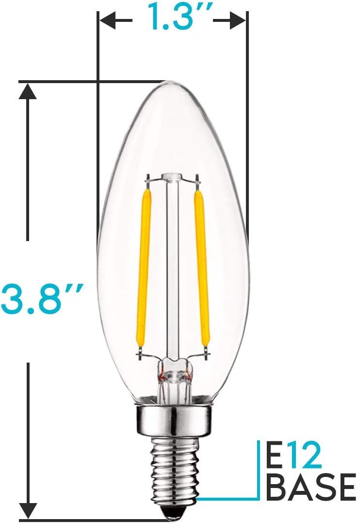 4 Watt (40 Watt Equivalent), CA11 LED, Dimmable Light Bulb, E12/Candelabra Base