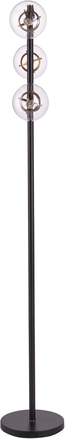 SEI Furniture Boltonly 3-Light Floor Lamp in Black/Gold