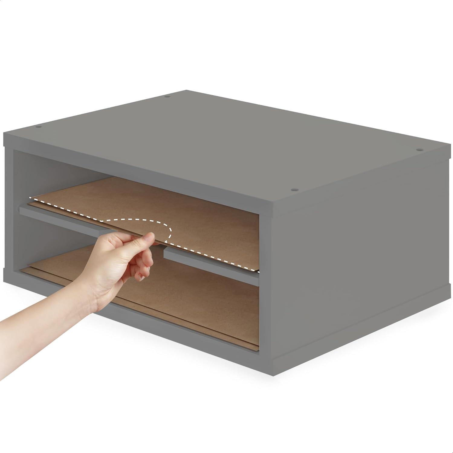 Ballucci Logan Stackable 2-Tier Paper Organizer and Monitor Stand