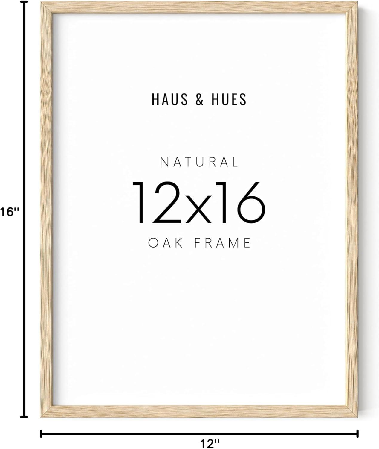 Haus and Hues 12"x16" Beige Oak Wood Frames Set of 1 - 12x16 Poster Frames Frame for Wall Art, Frame For Poster, 12 x 16 Frame Wood, Art Frames 12x16 Matted Frame, Wood Poster Frame 12 x 16