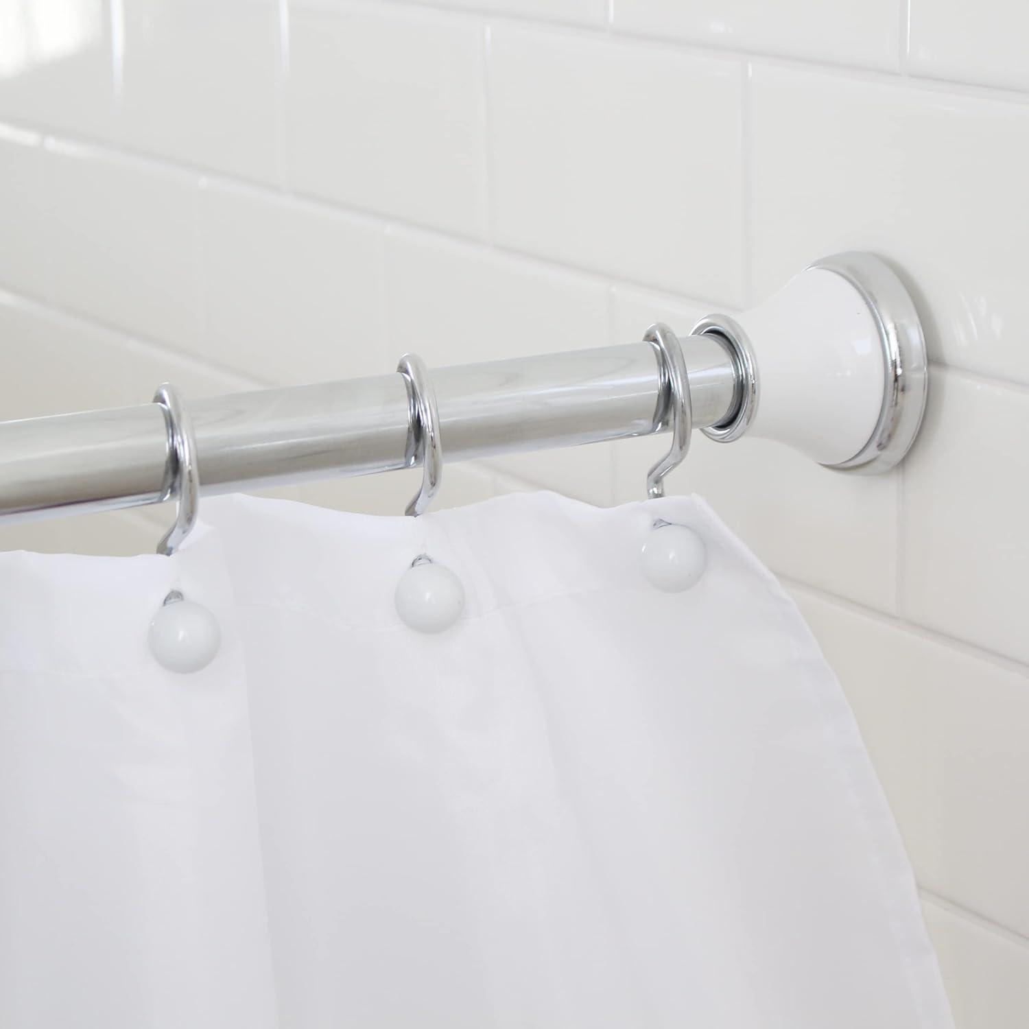 Adjustable Chrome Tension Shower Curtain Rod, 42-72 Inches