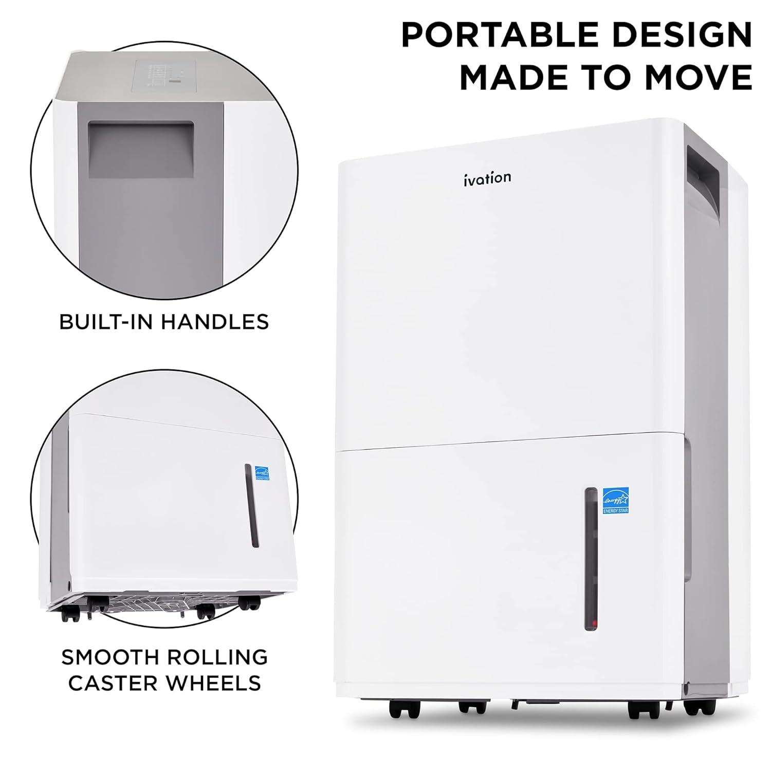 Ivation Ivation 50 Pints Tower Dehumidifier for Rooms up to 4500 Cubic Feet