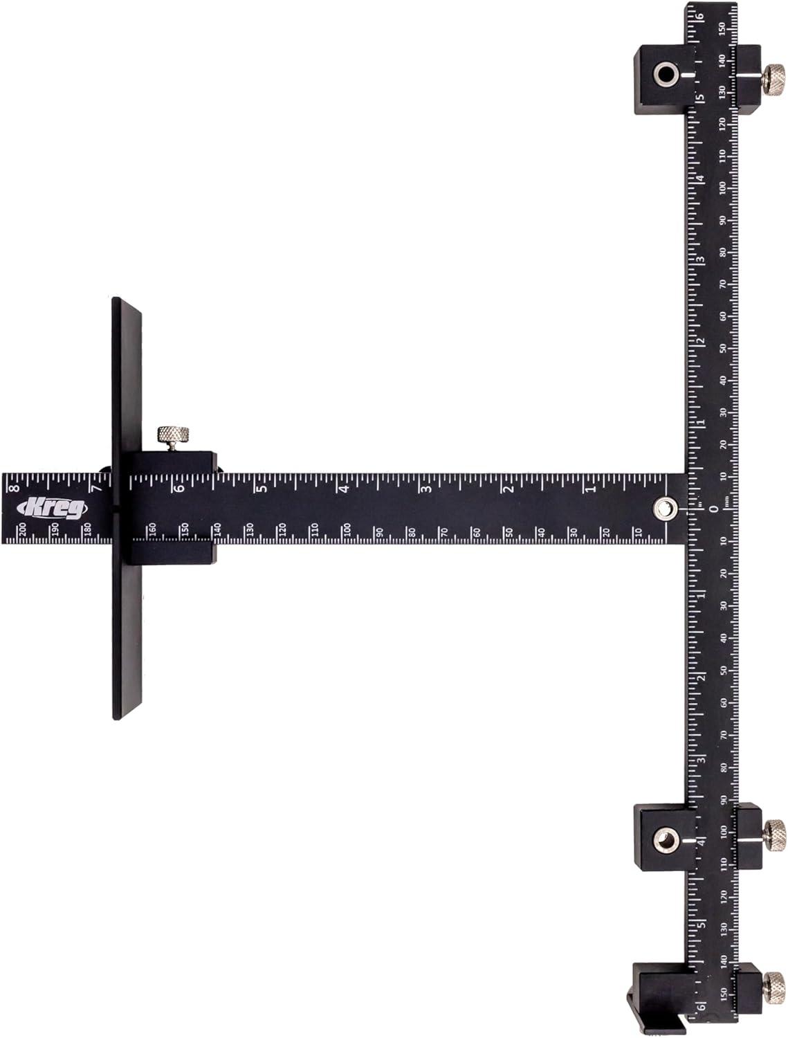 Black Aluminum Cabinet Hardware Jig Pro with Measuring Scales