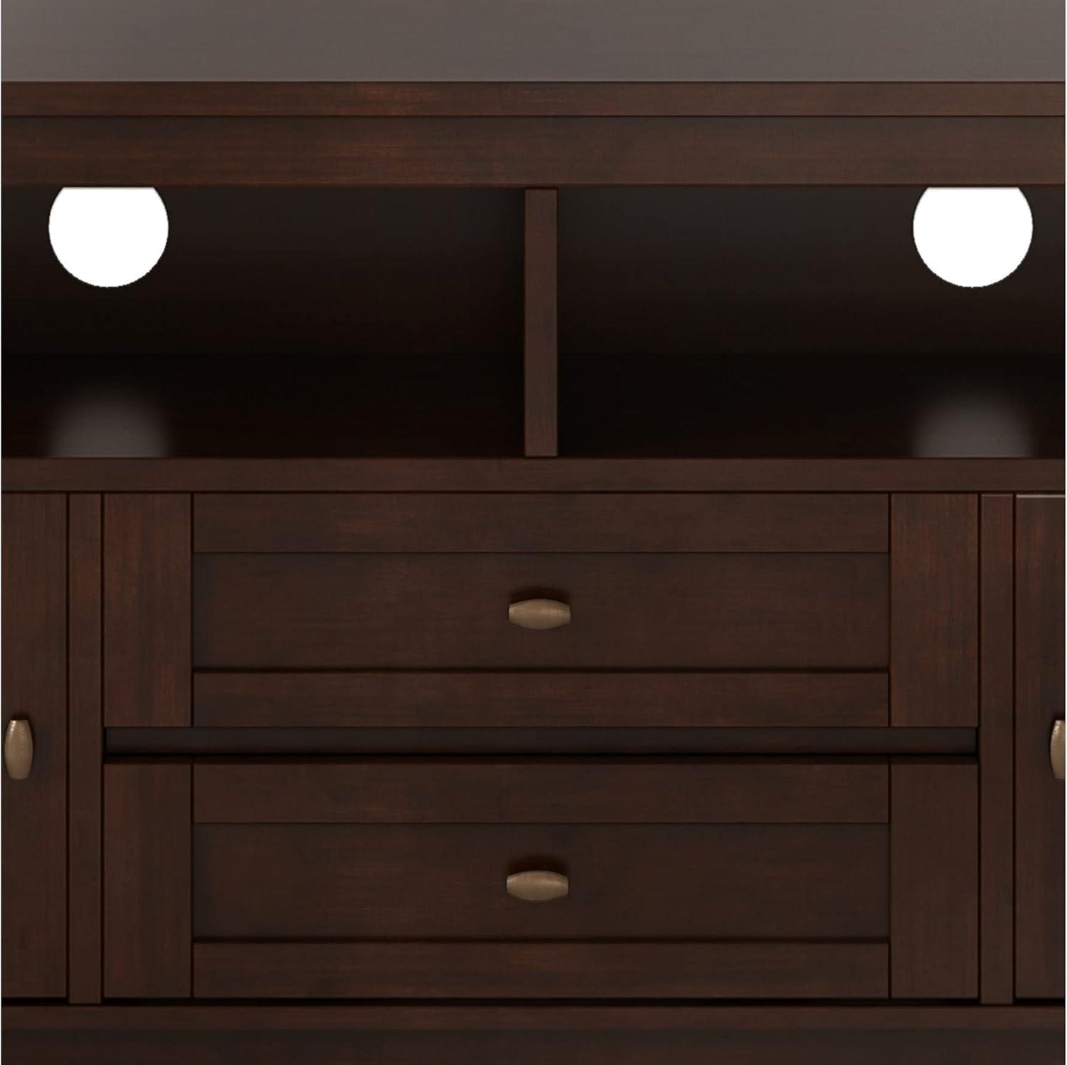 Simpli Home Warm Shaker 47"W Solid Wood TV Stand for TVs up to 55" with 2 Storage Cabinets and 2 Drawers