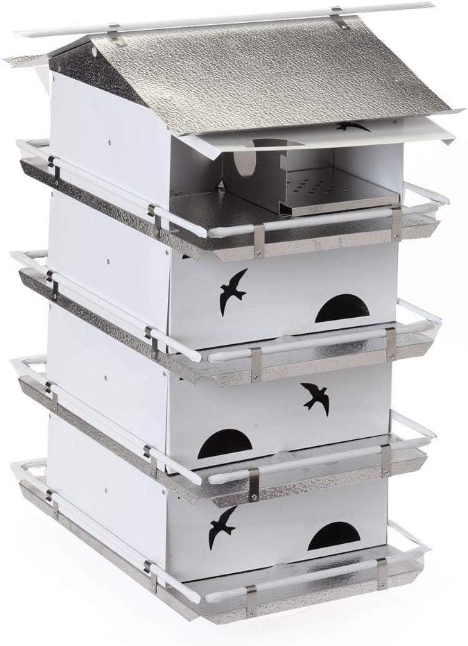 Birds Choice 20" Silver Purple Martin House Watersedge Suites: Aluminum, Weather-Resistant, Pole Mount