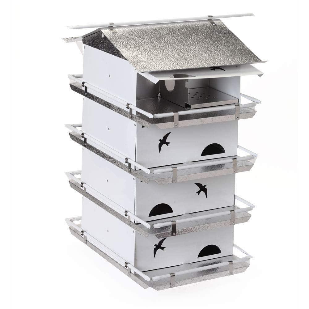 Birds Choice 20" Silver Purple Martin House Watersedge Suites: Aluminum, Weather-Resistant, Pole Mount