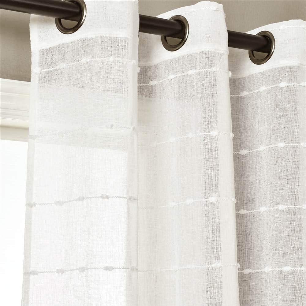 Farmhouse Textured Sheer Polyester Sheer Curtain Pair