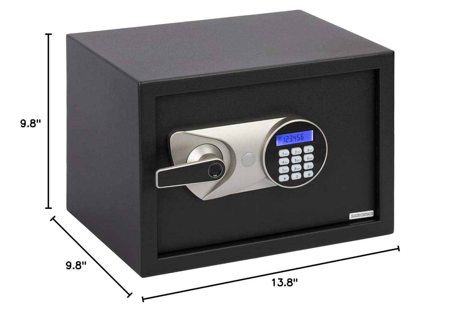 Safe Box,Blacksmith 1.0 Cuft Biometric Safes Lock Box with Fingerprint and Keypad,Security Money Safe Lock Cabinet Money Vault with Fireproof Document Bag and Removable Shelf,Black