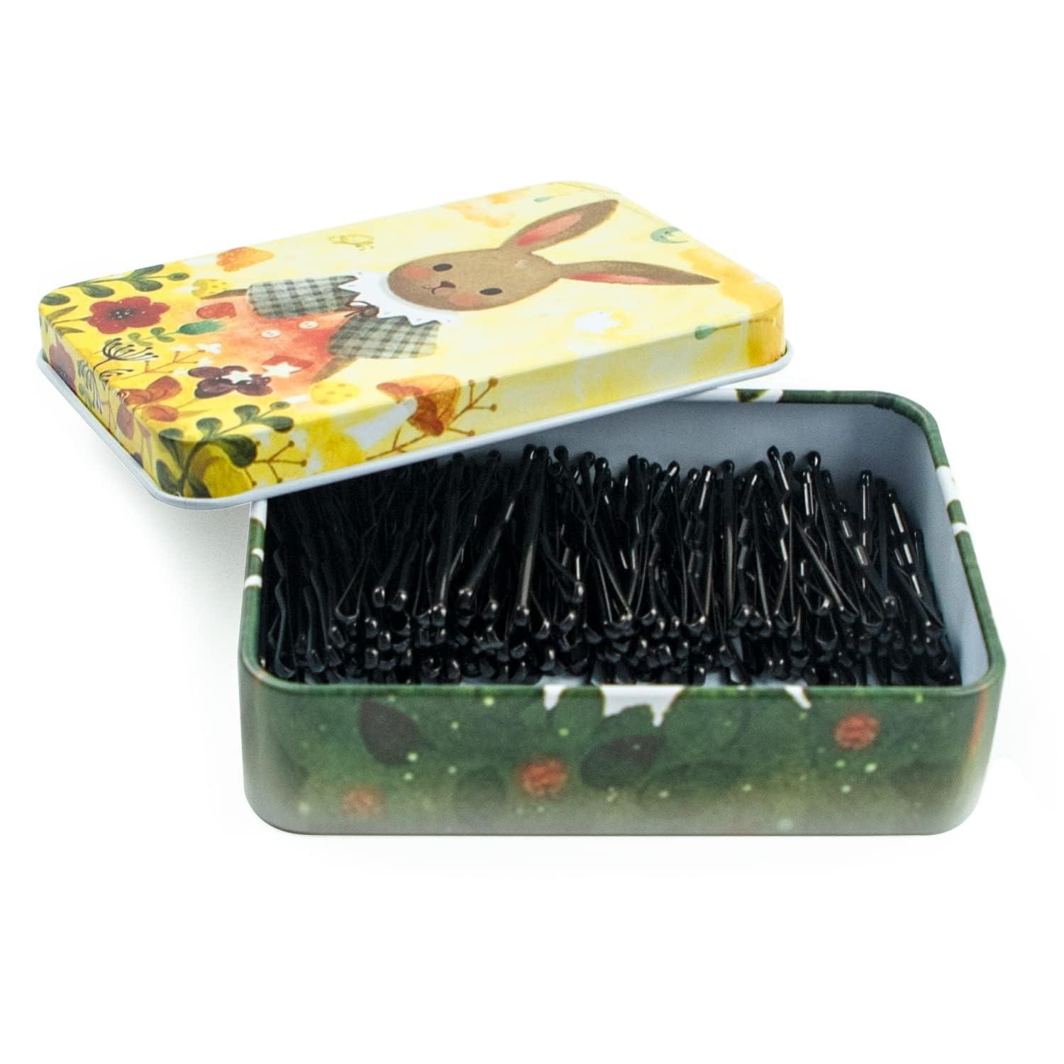Mini Bobby Pins Black .. with Cute Case, 200 .. CT 1.38 Inch Small .. Hair Bobby Pins for .. Buns, Premium Hair Pins .. for Kids, Girls and .. Women, Great for All .. Hair Types