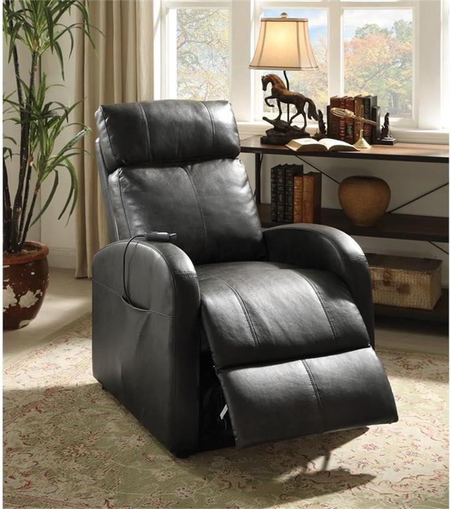 42" Ricardo PU Power Lift Recliner Brown - Acme Furniture: Easy-Operate, Kneading Massage, Comfort Style