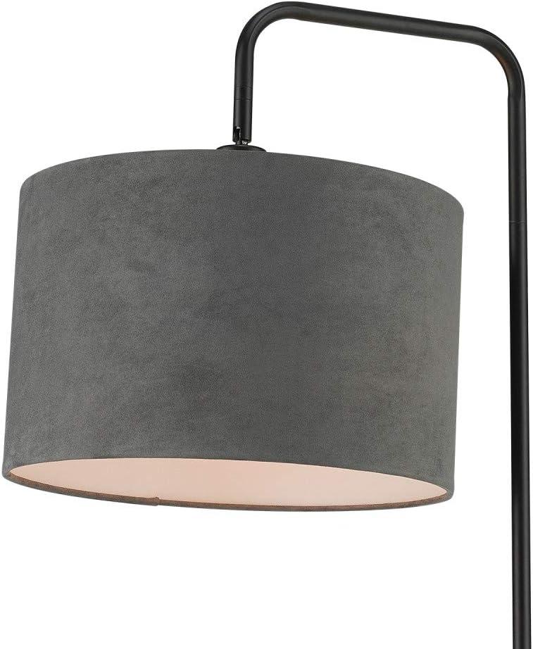Globe Electric Barden 58" Black Floor Lamp with Dark Gray Velvet Shade Made of Metal Material