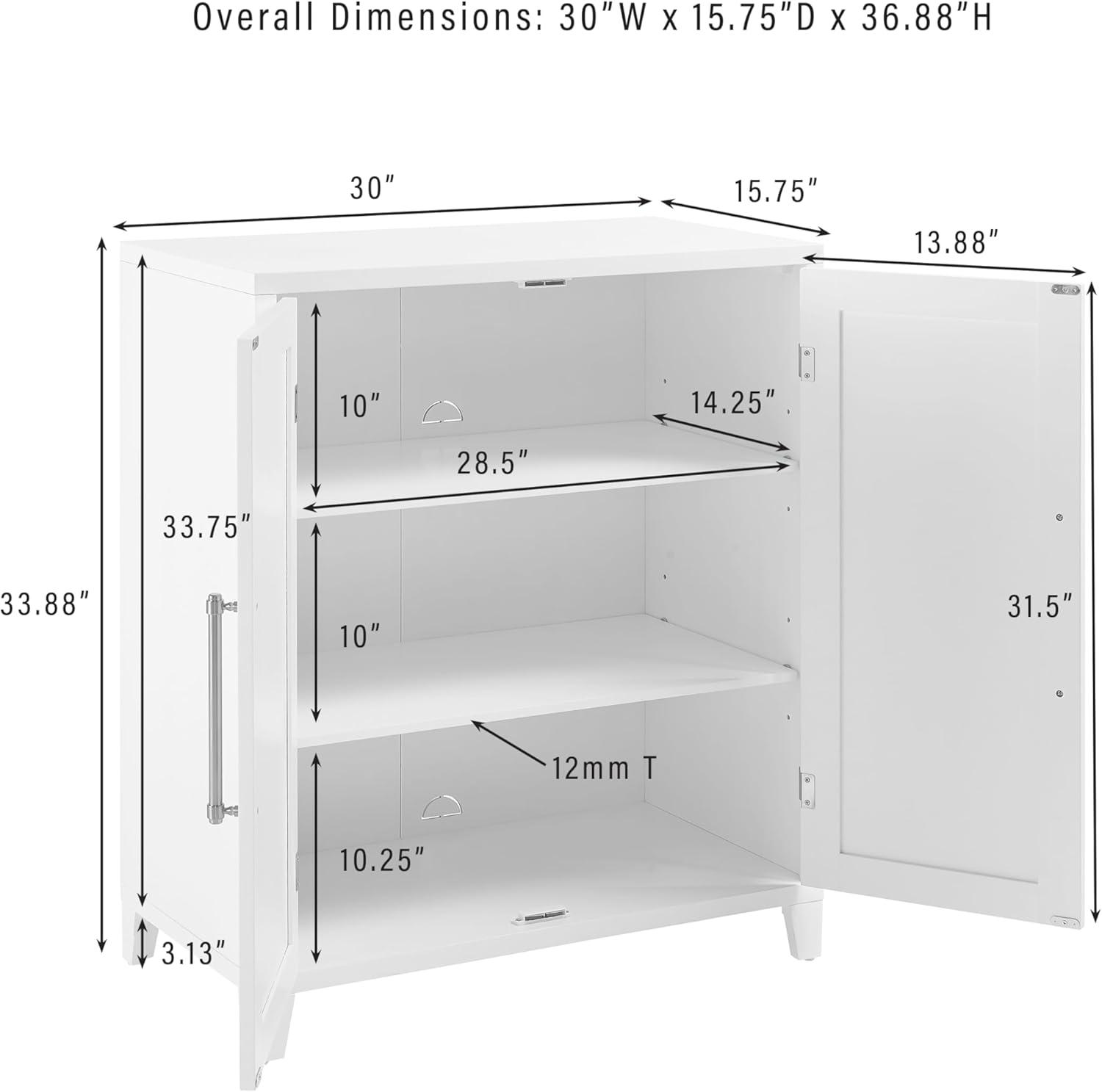 Crosley 36" Roarke Stackable Kitchen Pantry Storage Cabinet White