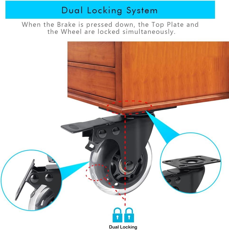 SKYSHALO PVC 3 in Swivel Casters, Orange, 4 Pack