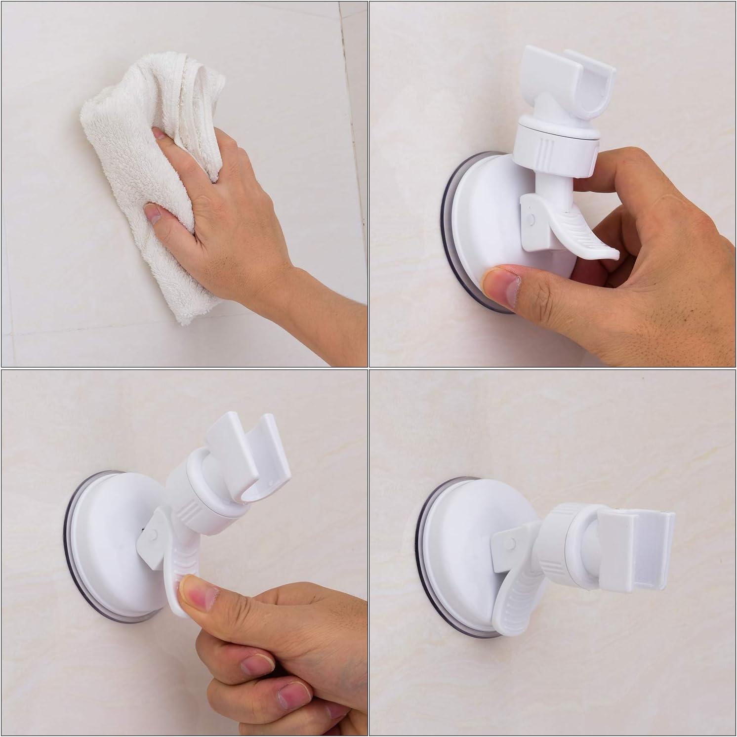 White ABS Plastic Adjustable Wall Mount Shower Bracket